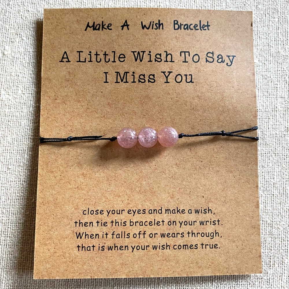 Friendship Make a Wish Bracelet I Miss You w attached card
